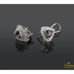 PENDIENTES Pendientes oro blanco amatista y diamantes