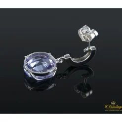 PENDIENTES Pendientes realizados en oro blanco con amatistas.