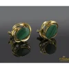 PENDIENTES Pendientes realizados en oro amarillo con malaquitas talla oval