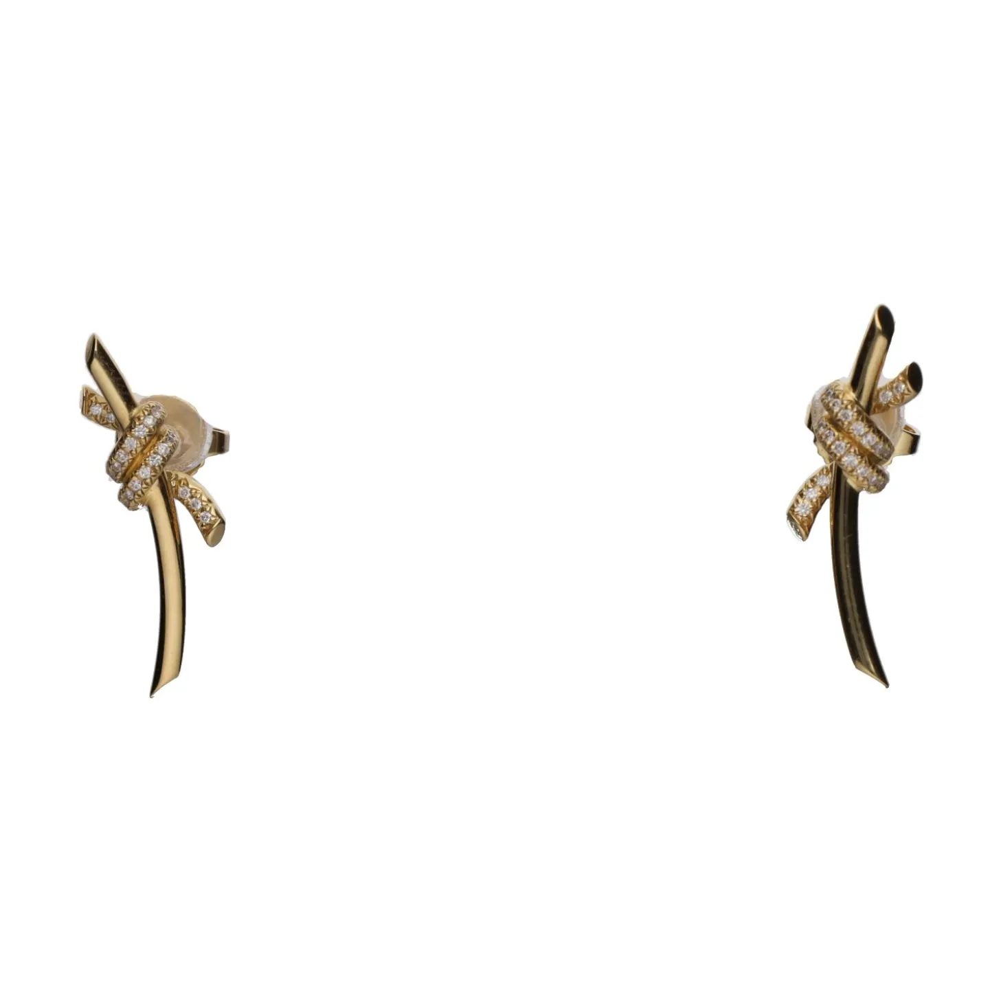 PENDIENTES Pendientes tiffany & co en oro amarillo y brillantes.