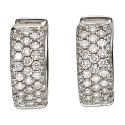 PENDIENTES Pendientes tipo argollas con cuajado de brillantes.