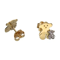PENDIENTES Pendientes tous osito en oro amarillo con brillantes.