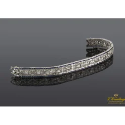 PULSERAS Pulsera art déco antigua oro blanco zafiros y diamantes
