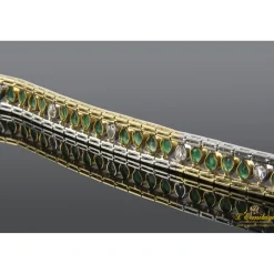 PULSERAS Pulsera art-deco esmeraldas talla pera y diamantes.