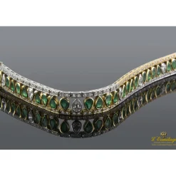 PULSERAS Pulsera art-deco esmeraldas talla pera y diamantes.