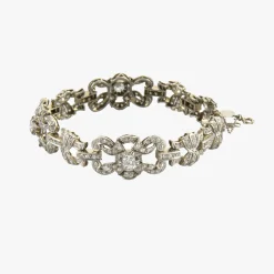 PULSERAS Pulsera art-deco oro blanco y diamantes.