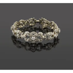 PULSERAS Pulsera art-deco oro blanco y diamantes.