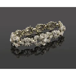 PULSERAS Pulsera art-deco oro blanco y diamantes.