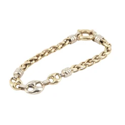 PULSERAS Pulsera cordón oro amarillo oro blanco broche marinero