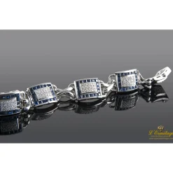 PULSERAS Pulsera de oro blanco diamantes y zafiros
