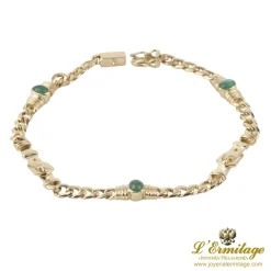 PULSERAS Pulsera en oro amarillo y esmerladas.