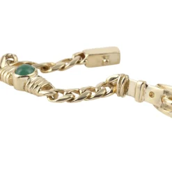PULSERAS Pulsera en oro amarillo y esmerladas.