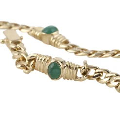 PULSERAS Pulsera en oro amarillo y esmerladas.