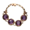 PULSERAS Pulsera en oro amarillo de 14k con amatistas.
