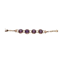 PULSERAS Pulsera en oro amarillo de 14k con amatistas.