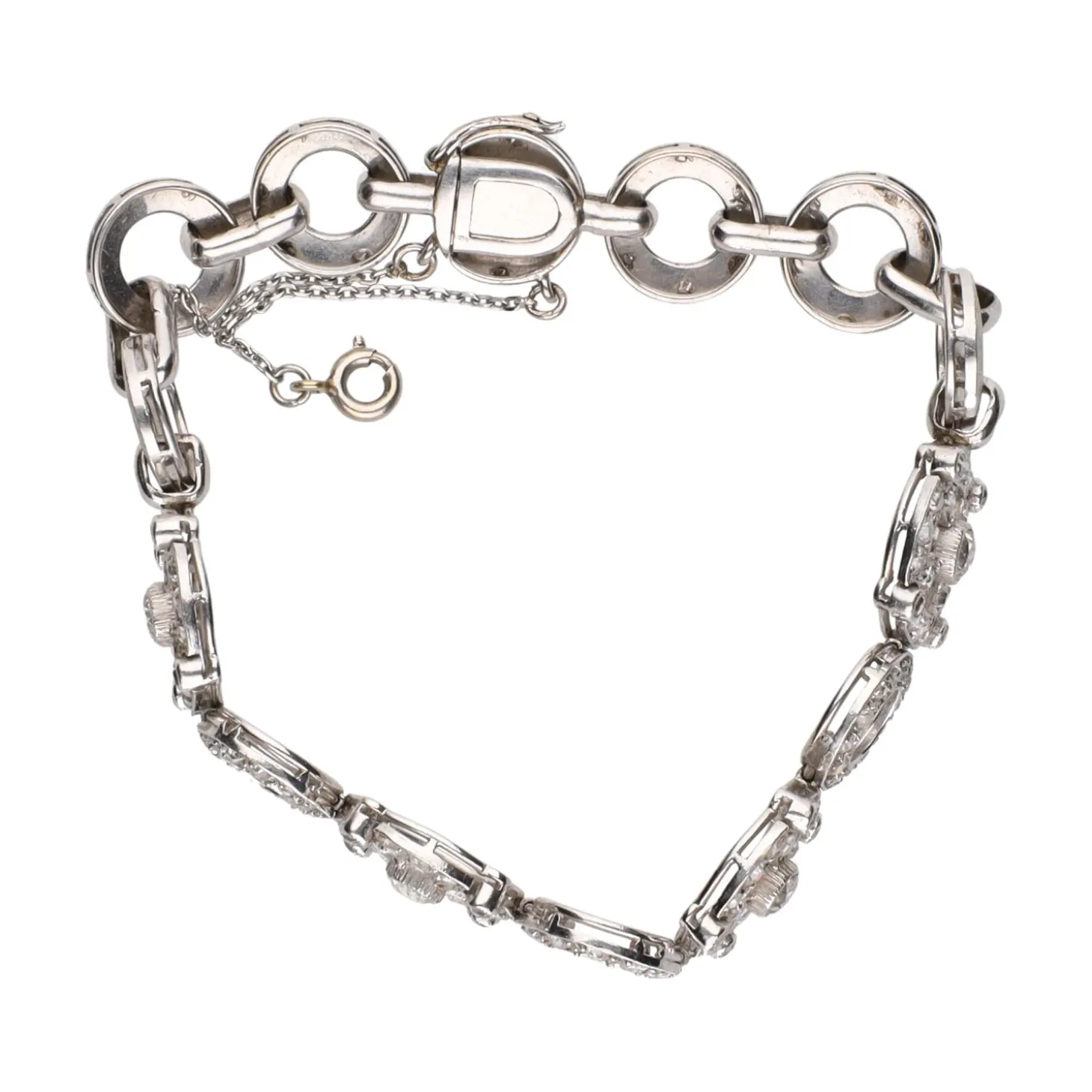 PULSERAS Pulsera en oro blanco con diamantes naturales.