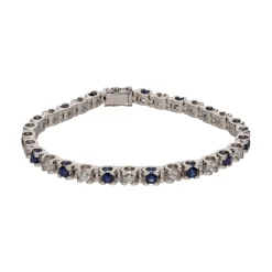 PULSERAS Pulsera en oro blanco con zafiros y brillantes.