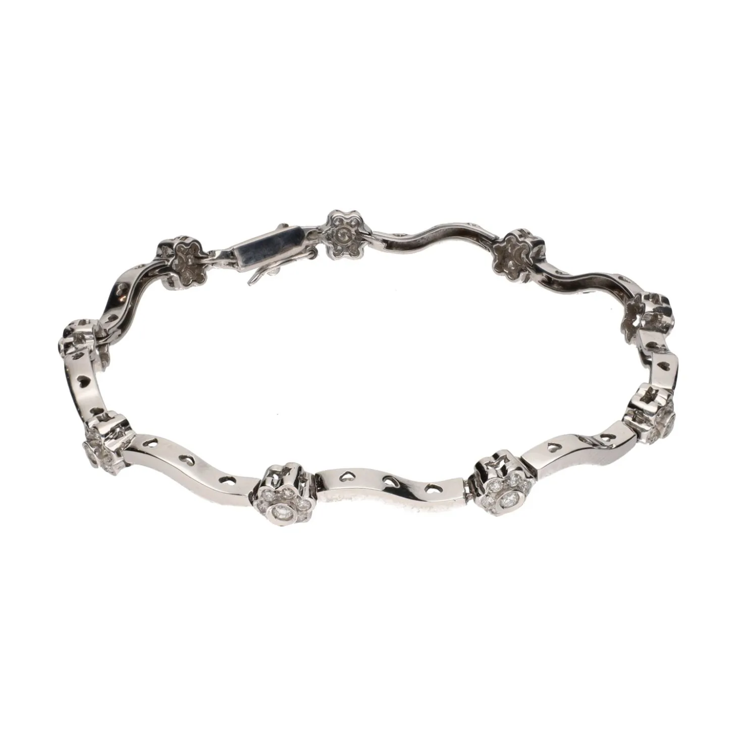 PULSERAS Pulsera en oro blanco y brillantes.