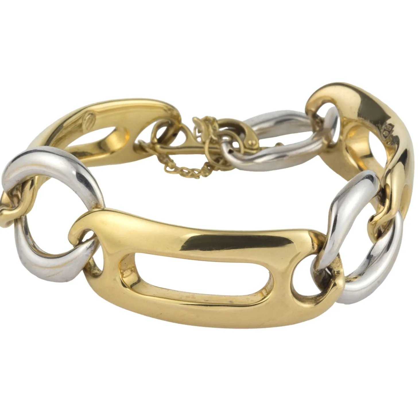 PULSERAS Pulsera eslabones oro amarillo y oro blanco