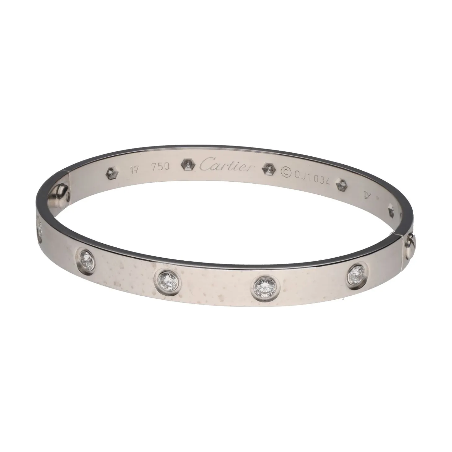 PULSERAS Pulsera love de cartier con brillantes. Talla 17.