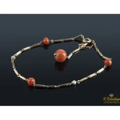 PULSERAS Pulsera oro amarillo y coral
