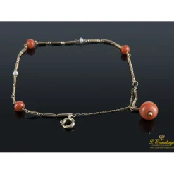 PULSERAS Pulsera oro amarillo y coral