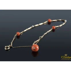 PULSERAS Pulsera oro amarillo y coral