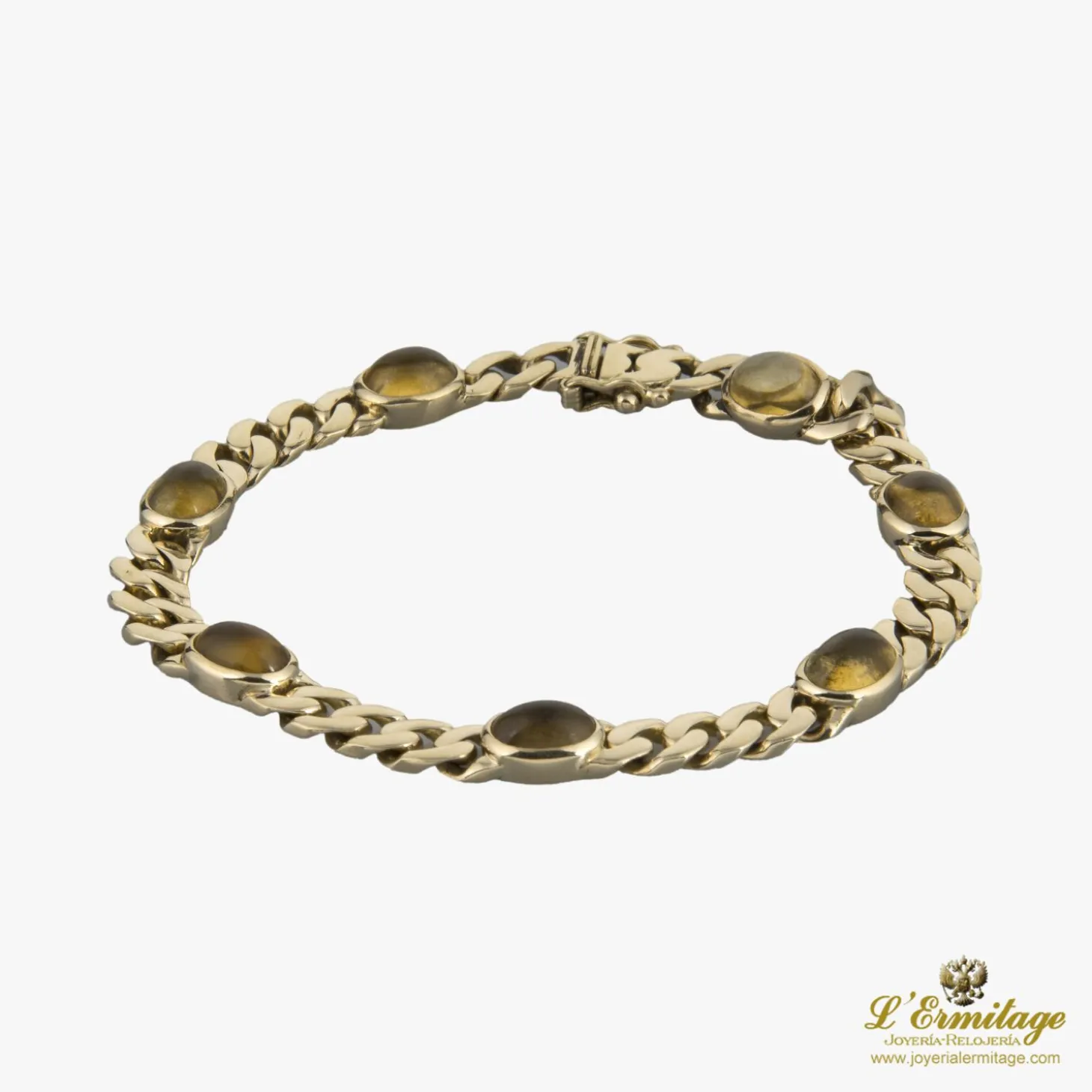 PULSERAS Pulsera oro amarillo y cuarzos citrinos