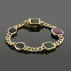 PULSERAS Pulsera oro amarillo rubí esmeraldas y zafiros