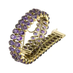 PULSERAS Pulsera oro amarillo y amatistas