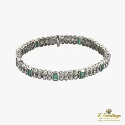 PULSERAS Pulsera oro blanco esmeraldas y diamantes
