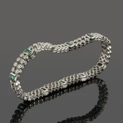 PULSERAS Pulsera oro blanco esmeraldas y diamantes