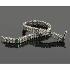 PULSERAS Pulsera oro blanco esmeraldas y diamantes