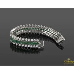 PULSERAS Pulsera oro blanco esmeraldas y diamantes