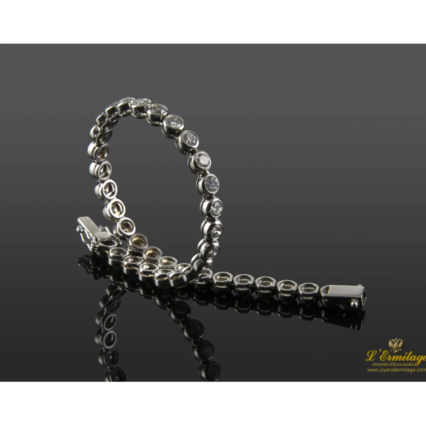 PULSERAS Pulsera oro blanco riviere.