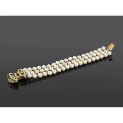 PULSERAS Pulsera perlas con broche de diamantes