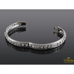PULSERAS Pulsera platino de media caña y diamantes talla antigua