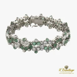 PULSERAS Pulsera platino esmeraldas y diamantes