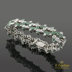PULSERAS Pulsera platino esmeraldas y diamantes