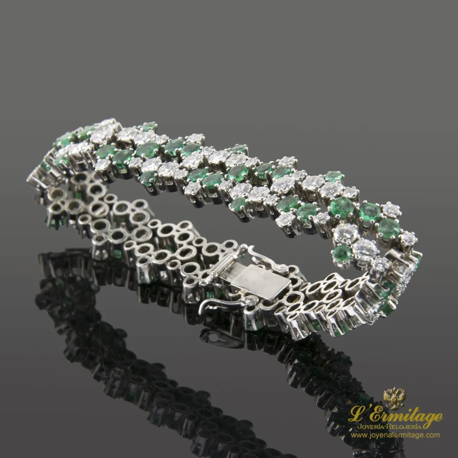 PULSERAS Pulsera platino esmeraldas y diamantes