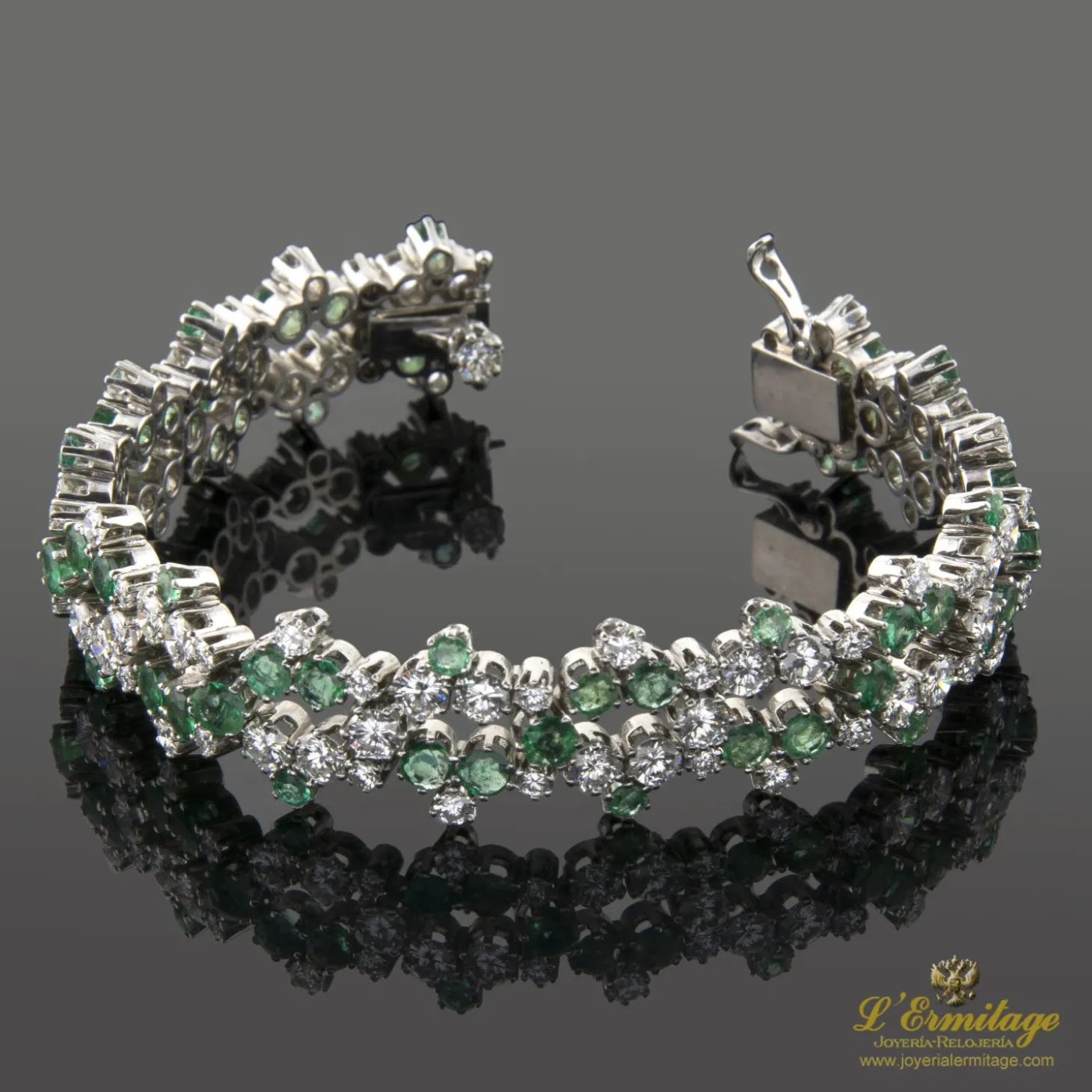 PULSERAS Pulsera platino esmeraldas y diamantes