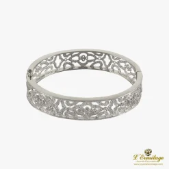 PULSERAS Pulsera rígida calada oro blanco y diamantes