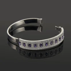 PULSERAS Pulsera rígida oro blanco amatistas y diamantes