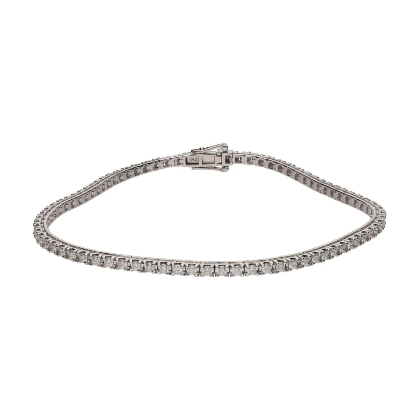 PULSERAS Pulsera riviere en oro blanco y brillantes.