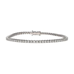 PULSERAS Pulsera riviere en oro blanco con brillantes.