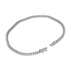 PULSERAS Pulsera riviere en oro blanco con brillantes.