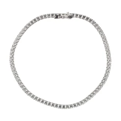 PULSERAS Pulsera riviere en oro blanco con brillantes.