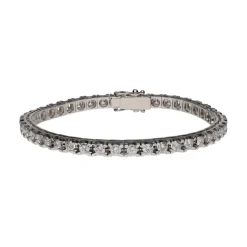 PULSERAS Pulsera riviere en oro blanco con brillantes.