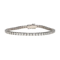 PULSERAS Pulsera riviere en oro blanco con brillantes.