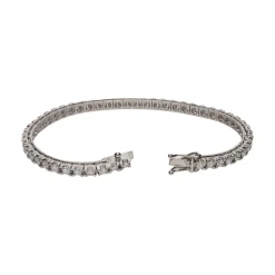 PULSERAS Pulsera riviere en oro blanco con brillantes.